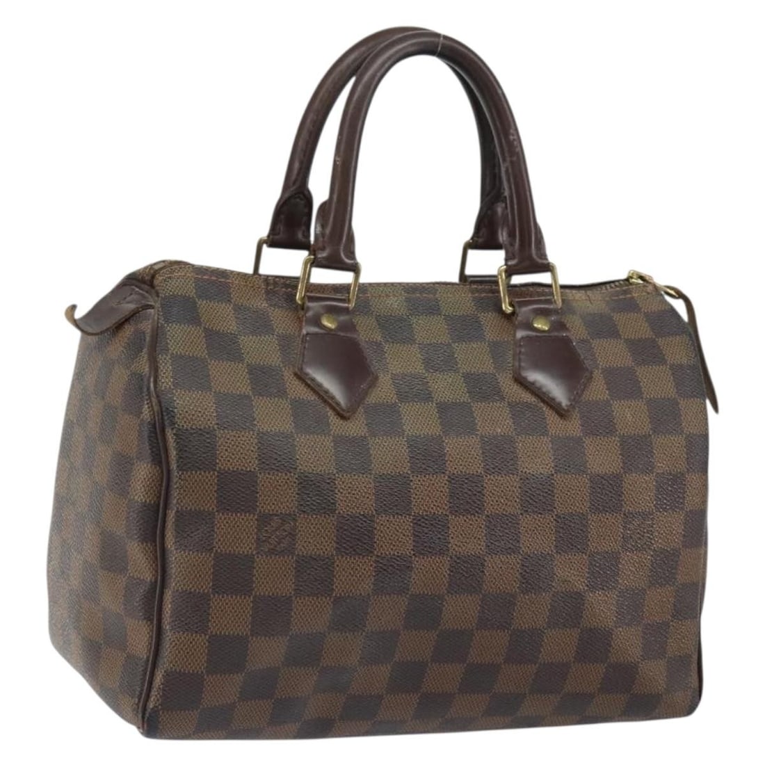 Louis Vuitton Speedy 25 Damier Ebene Canvas Handbag N41532 France: Louis Vuitton Speedy 25 Damier Ebene Canvas Handbag N41532 France This Louis Vuitton Speedy 25 handbag features the iconic Damier Ebene canvas in a classic checkered pattern. The bag is crafted in Fra