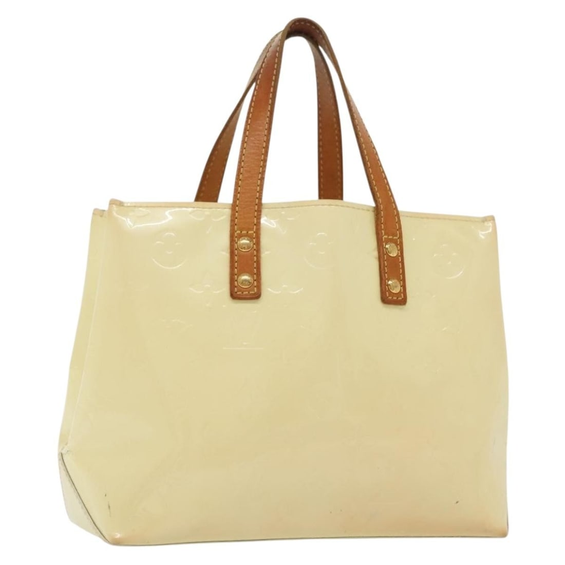 LOUIS VUITTON Monogram Vernis Reade PM Hand Bag Perle M91336 France (1 of 18)