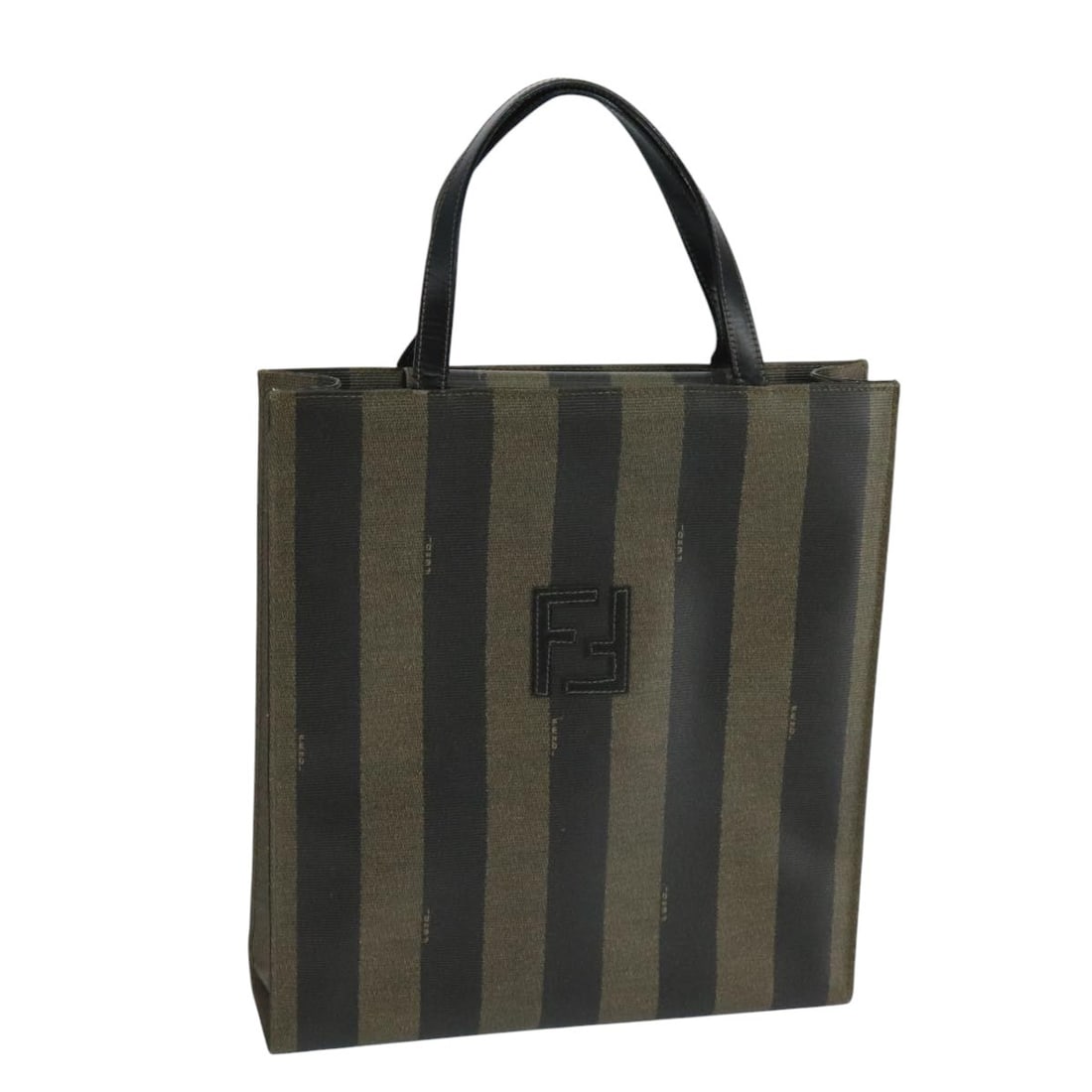 FENDI Pecan Canvas Hand Bag Brown Black Italy Auth 104612: FENDI Pecan Canvas Hand Bag Brown Black Italy Auth 104612 This Fendi Pecan Canvas Hand Bag combines elegance and practicality, crafted from high-quality coated canvas in a sophisticated brown and blac