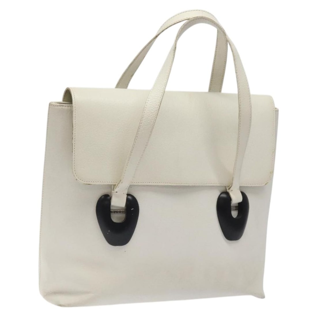 GUCCI Leather Tote Bag White Silver Made in Italy Auth 123894: GUCCI Leather Tote Bag White Silver Made in Italy Auth 123894 This authentic GUCCI tote bag combines elegance and functionality with its sleek white and silver leather exterior. Designed in Italy, it
