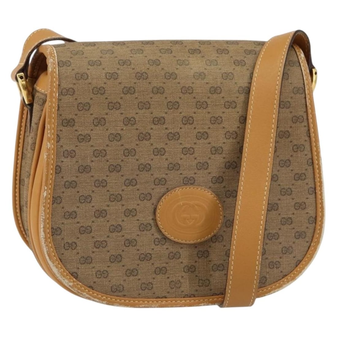 GUCCI Micro GG Supreme Shoulder Bag Beige Gold PVC 007 115 0107 Auth: GUCCI Micro GG Supreme Shoulder Bag Beige Gold PVC 007 115 0107 Auth This GUCCI Micro GG Supreme Shoulder Bag showcases the brand's luxurious aesthetic with its elegant beige and gold color scheme. Ma