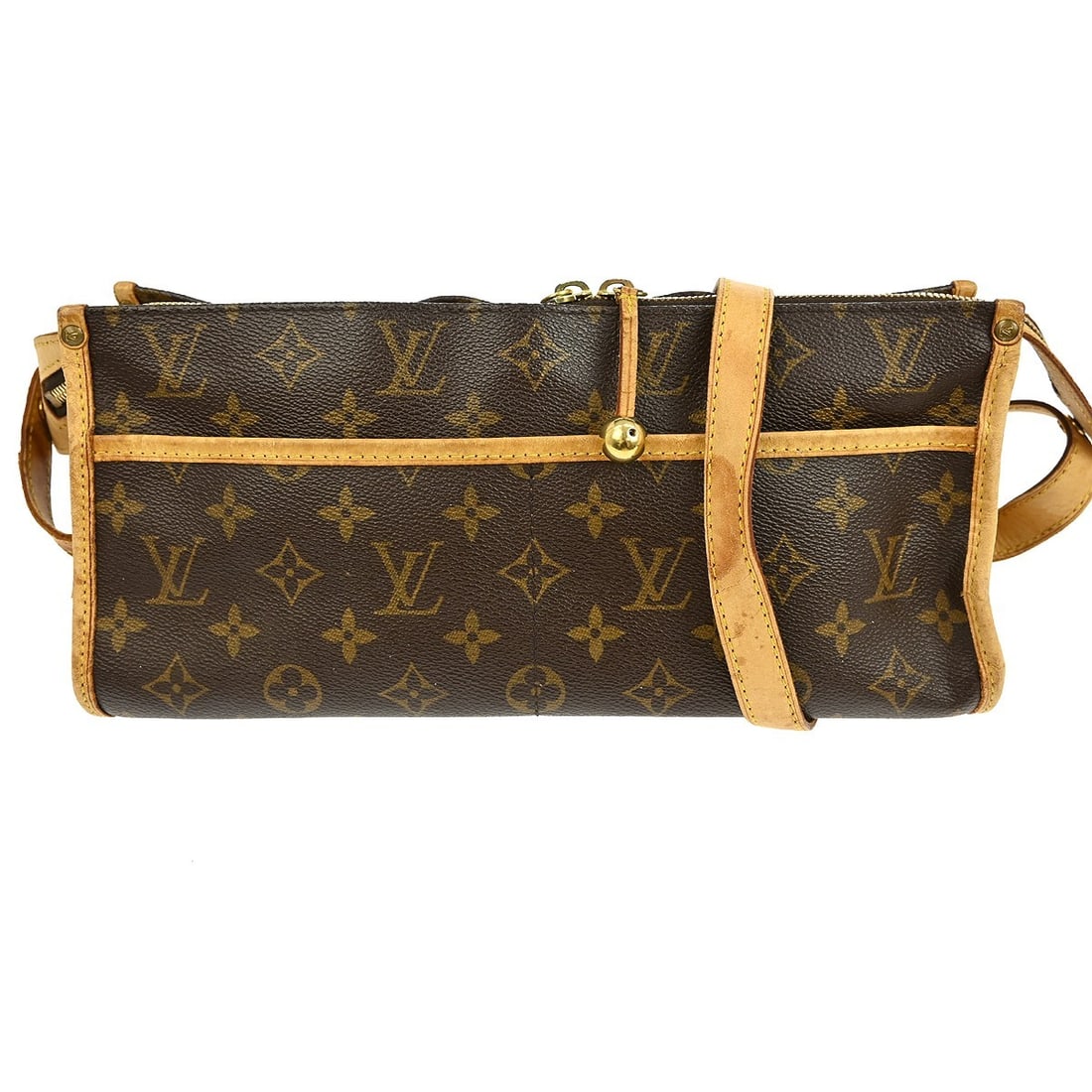 Louis Vuitton Popincourt Long Monogram Canvas Shoulder Bag M40008: Louis Vuitton Popincourt Long Monogram Canvas Shoulder Bag M40008 This Louis Vuitton Popincourt Long shoulder bag features the signature monogram canvas leather exterior in brown, complemented by a ca