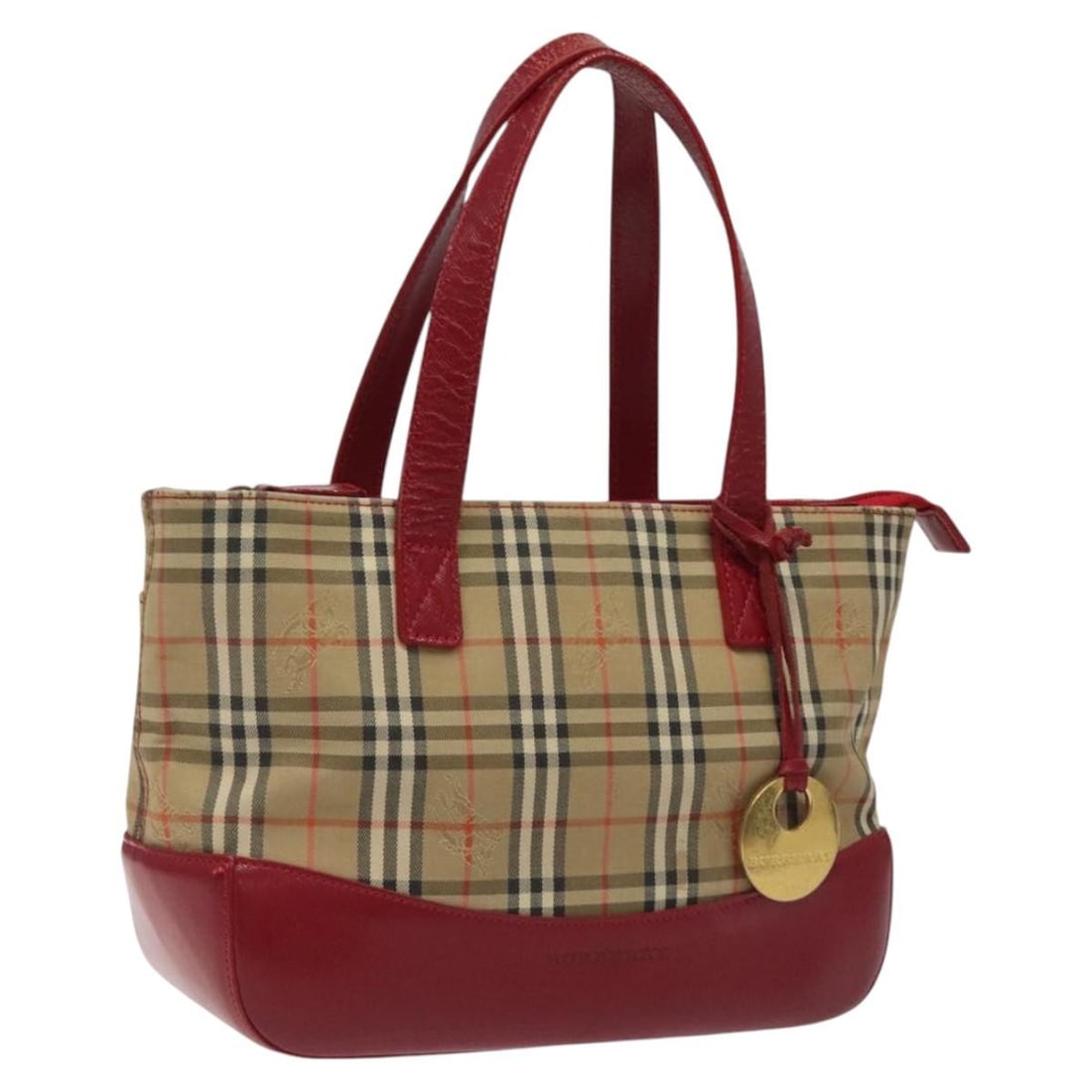 Burberry Nova Check Beige Canvas Handbag Authentic: Burberry Nova Check Beige Canvas Handbag Authentic This Burberry Nova Check Hand Bag is a stylish accessory crafted from durable canvas in a classic beige color. It features a practical design with a
