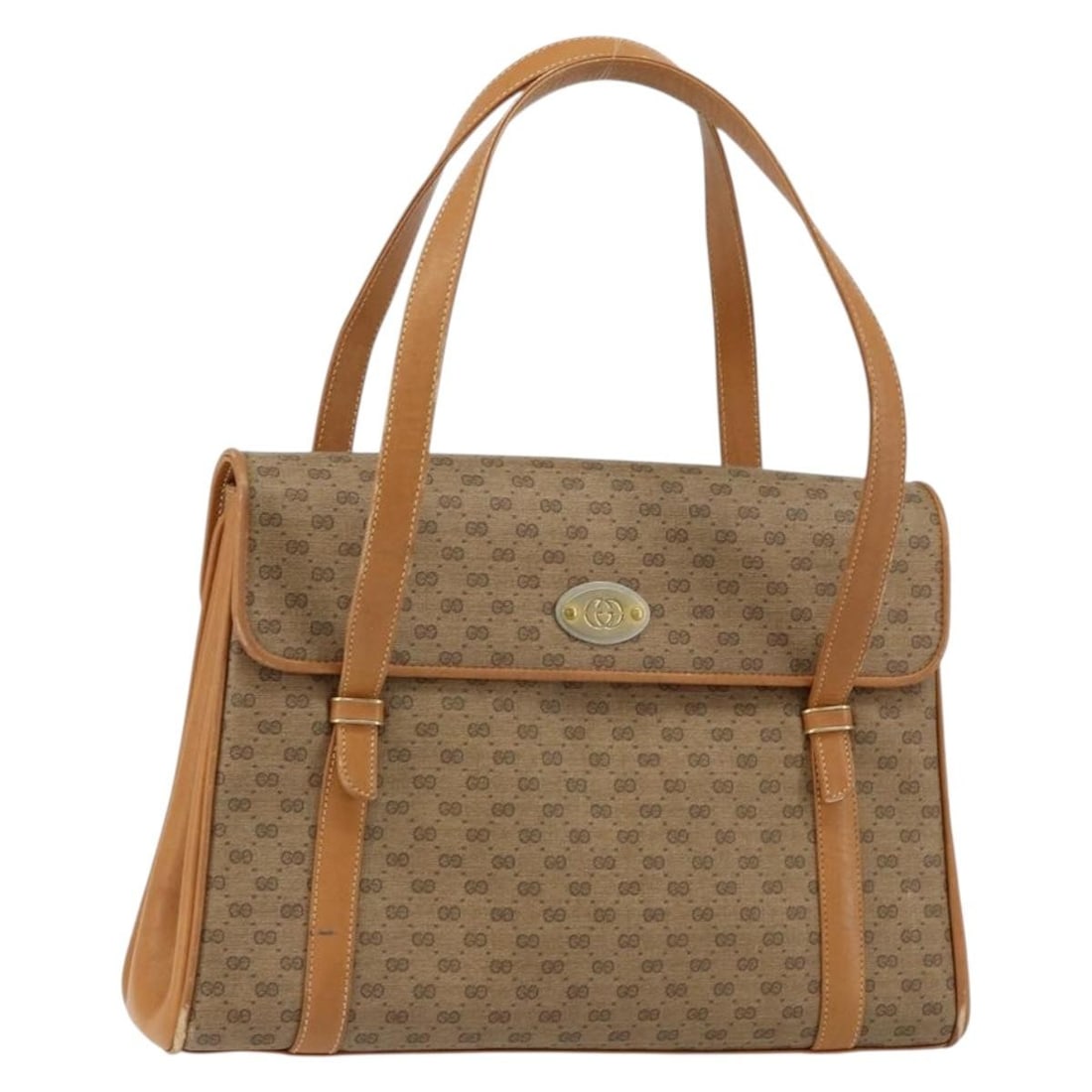 GUCCI Micro GG Supreme Beige Gold Shoulder Bag PVC Auth 000 46 4857 (1 of 18)