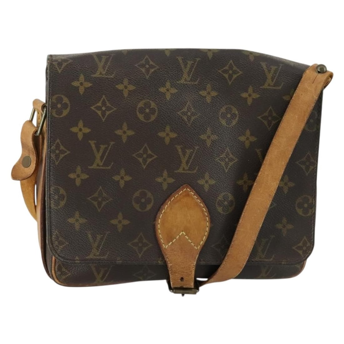 Louis Vuitton Cartouchiere GM Monogram Canvas Shoulder Bag M51252 France: Louis Vuitton Cartouchiere GM Monogram Canvas Shoulder Bag M51252 France This is a Louis Vuitton Monogram Cartouchiere GM shoulder bag crafted from signature monogram canvas. The bag features an adjus