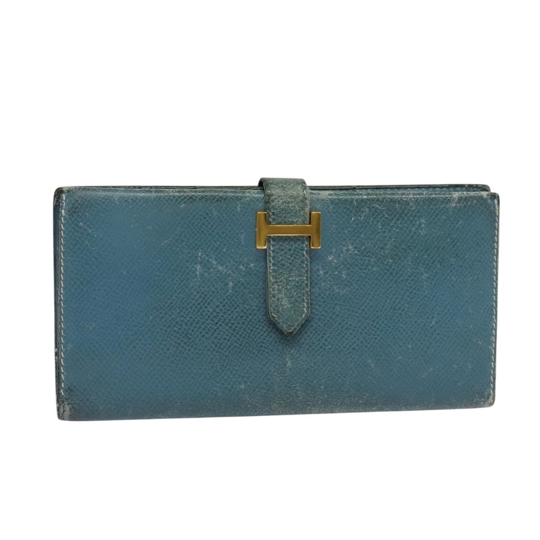 HERMES Blue Leather Long Wallet Made in France (1 of 18)