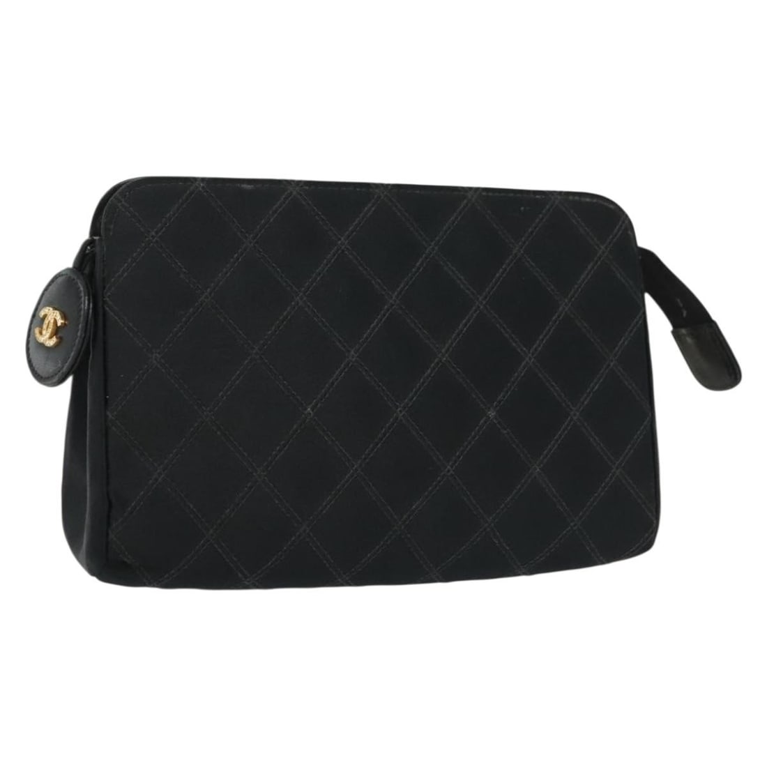 CHANEL Black Satin Bicolore Pouch Luxury Accessory Made in France: CHANEL Black Satin Bicolore Pouch Luxury Accessory Made in France Elevate your accessory collection with this authentic CHANEL Bicolore Pouch. Crafted from luxurious satin, this stylish pouch features