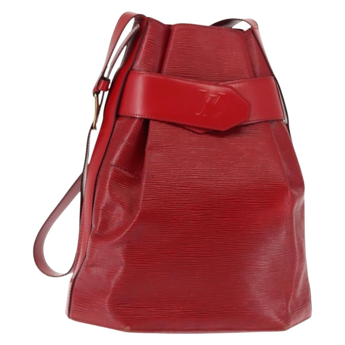 LOUIS VUITTON Epi Sac Depaule GM Red Shoulder Bag M80197 Authentic: LOUIS VUITTON Epi Sac Depaule GM Red Shoulder Bag M80197 Authentic Presenting the Louis Vuitton Epi Sac Depaule GM Shoulder Bag, a stylish accessory crafted in France. This shoulder bag is made from d
