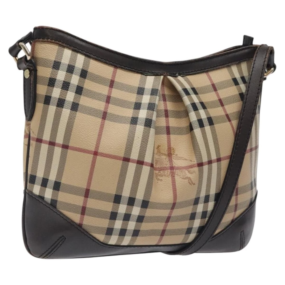 Burberry Nova Check Beige Gold PVC Shoulder Bag Made in Italy: Burberry Nova Check Beige Gold PVC Shoulder Bag Made in Italy This Burberry Nova Check Shoulder Bag combines style and practicality, crafted from durable PVC leather in a sophisticated beige and gold