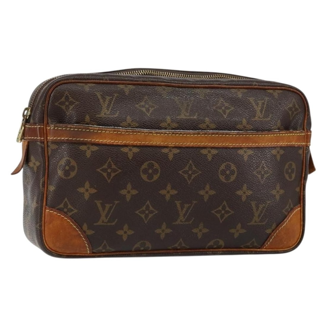 Louis Vuitton Monogram Compiegne 28 Clutch Bag M51845 Auth France: Louis Vuitton Monogram Compiegne 28 Clutch Bag M51845 Auth France This authentic Louis Vuitton Monogram Compiegne 28 Clutch Bag showcases a classic design crafted from durable Monogram Canvas. The ext