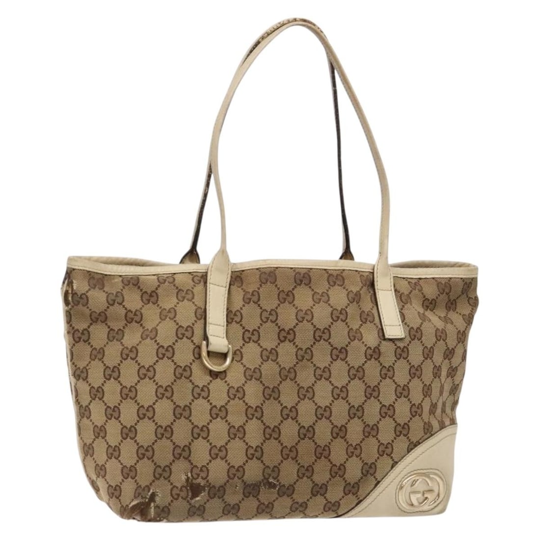 GUCCI GG Canvas Tote Bag Beige Gold 169946 Made in Italy: GUCCI GG Canvas Tote Bag Beige Gold 169946 Made in Italy This stylish GUCCI GG Canvas Tote Bag showcases a sophisticated beige and gold color palette. Crafted in Italy, it features durable GG Canvas m