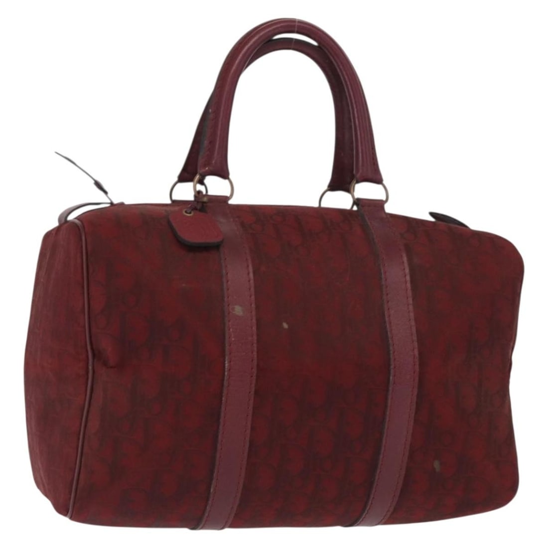 Red Trotter Canvas Boston Bag by Christian Dior Gold Accent: Red Trotter Canvas Boston Bag by Christian Dior Gold Accent This is a Christian Dior Boston Bag crafted from signature Trotter canvas in red and gold tones. The bag features dual handles and a spaciou