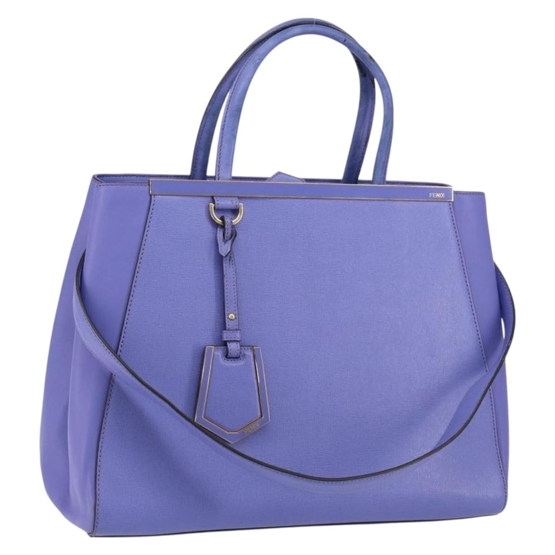 Fendi Petite 2Jours Leather Hand Bag Purple Gold Italy: Fendi Petite 2Jours Leather Hand Bag Purple Gold Italy This Fendi Petite 2Jours Hand Bag showcases a luxurious combination of purple and gold leather, exuding elegance and style. Crafted in Italy, thi