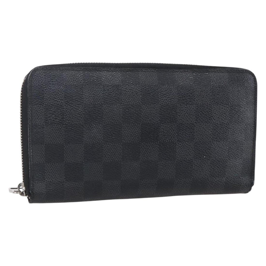 LOUIS VUITTON Damier Graphite Zippy Organizer Long Wallet N63077 Auth (1 of 18)
