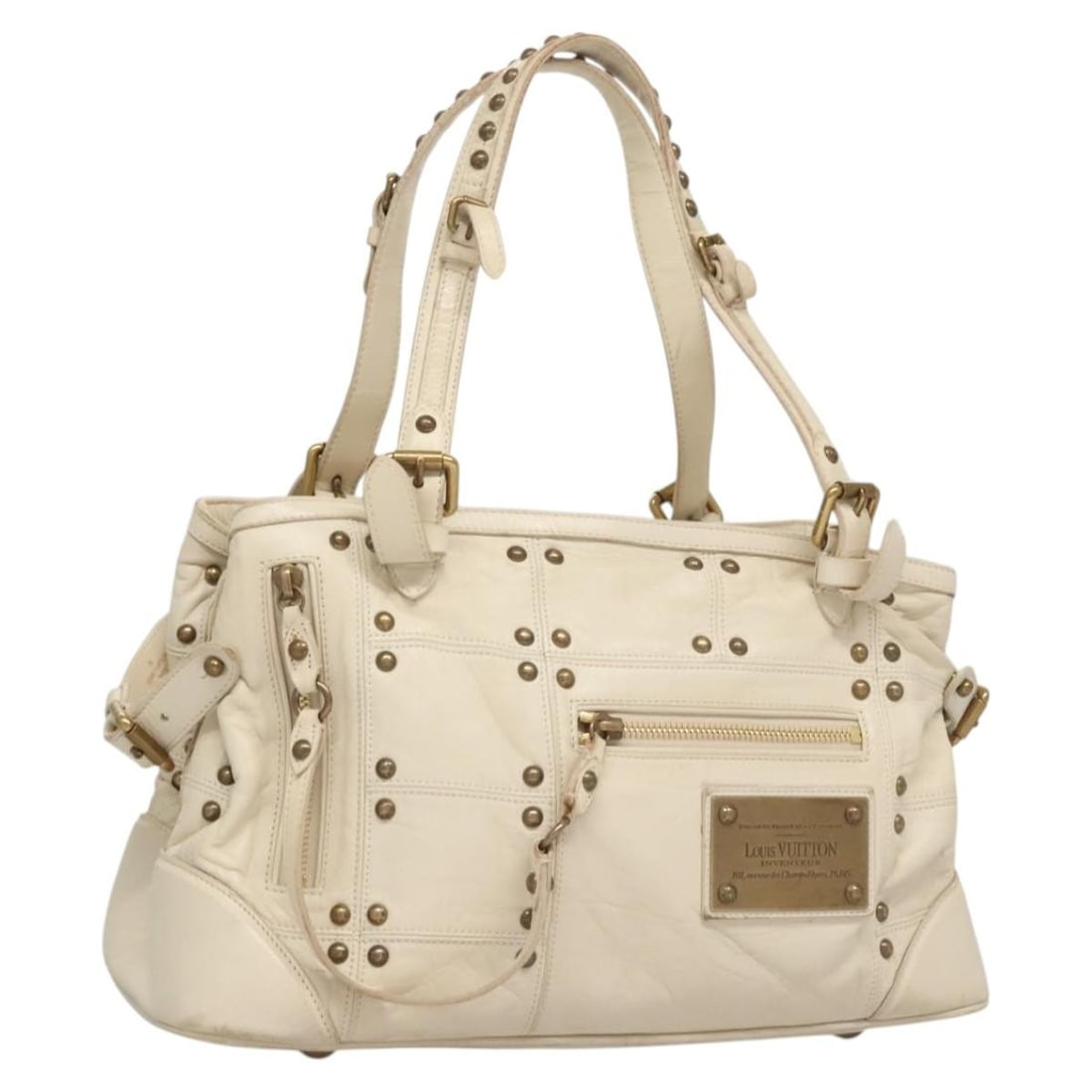 LOUIS VUITTON Rivette Leather Hand Bag White Ecru M95345 Italy (1 of 18)