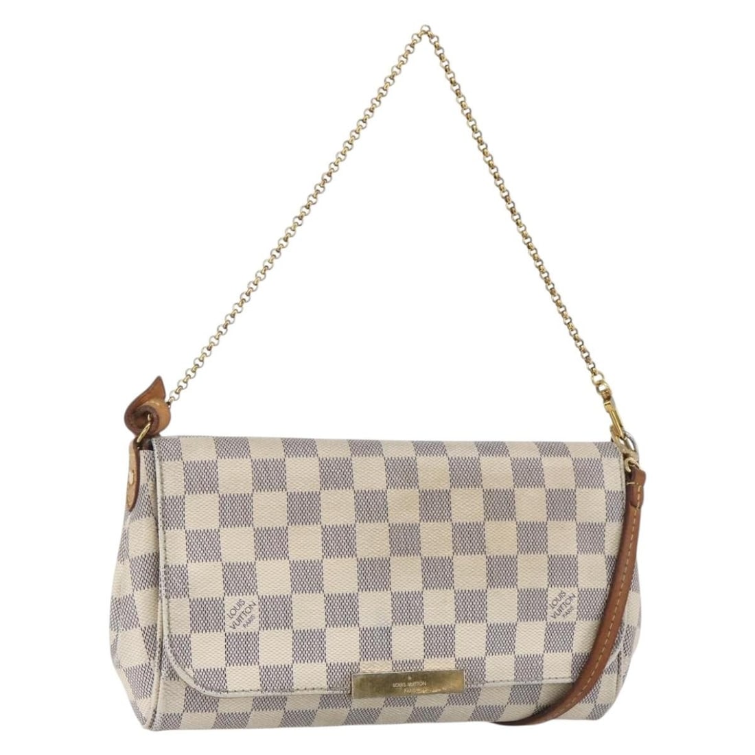 LOUIS VUITTON Damier Azur Favorit MM Shoulder Bag N41275 Auth (1 of 18)