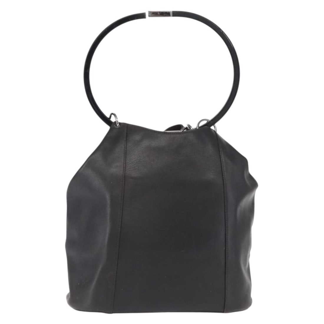 GUCCI 001 3738 Black Leather Hand Bag with Silver Accents (1 of 18)