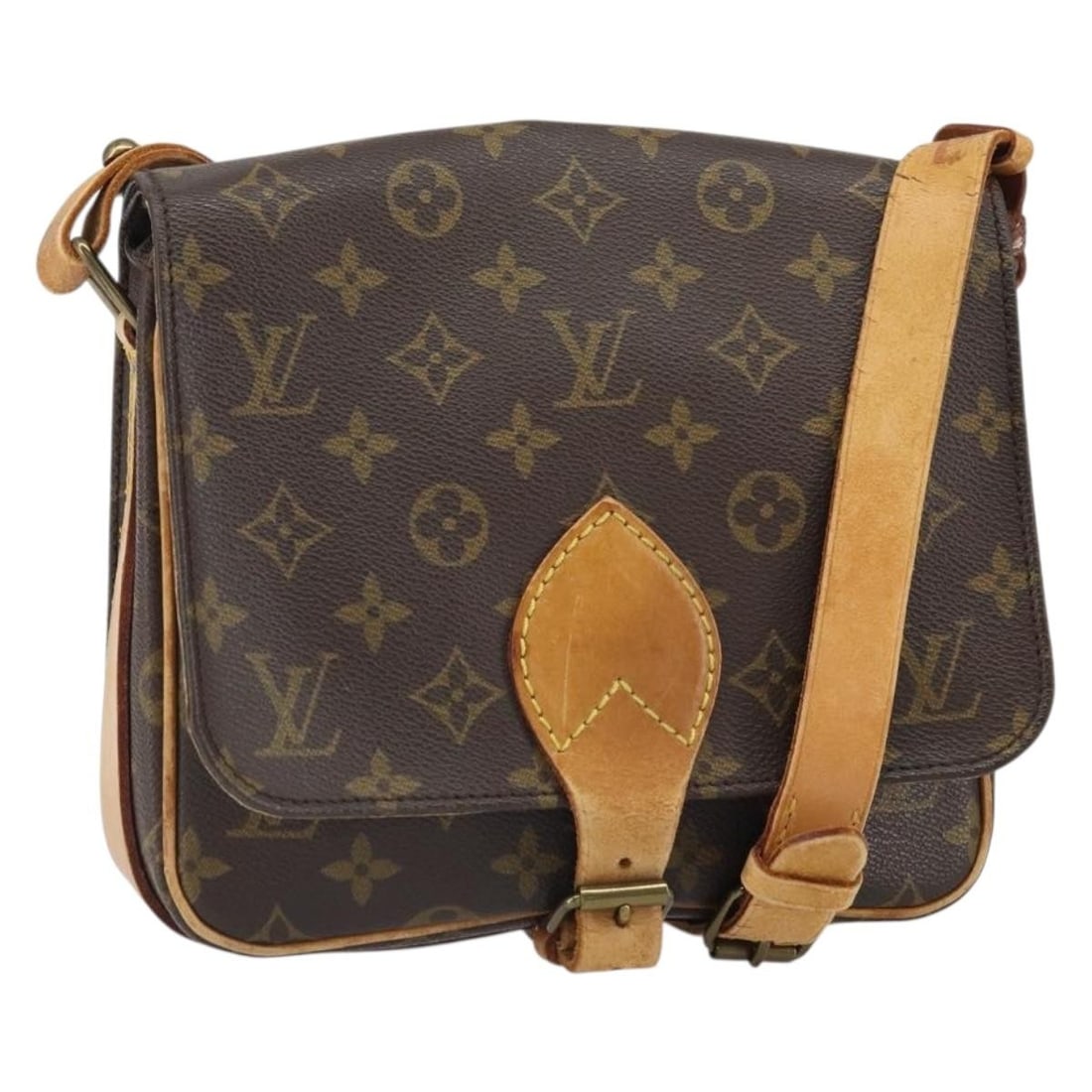 Monogram Canvas Cartouchiere MM Shoulder Bag by Louis Vuitton M51253: Monogram Canvas Cartouchiere MM Shoulder Bag by Louis Vuitton M51253 This Louis Vuitton Monogram Cartouchiere MM shoulder bag is crafted from signature monogram canvas with leather accents. Made in Fr