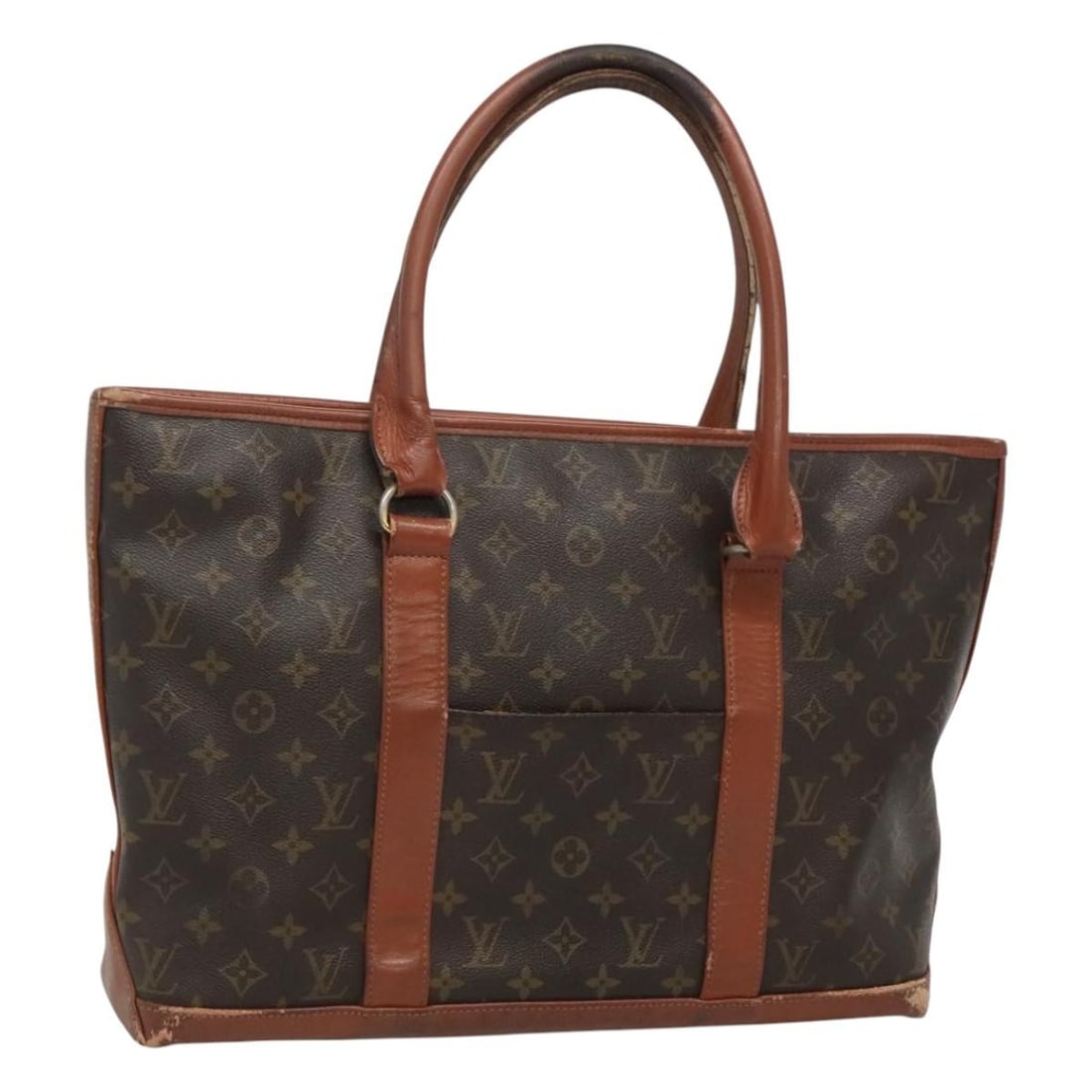 LOUIS VUITTON Monogram Sac Weekend PM Hand Bag M42425 Auth France: LOUIS VUITTON Monogram Sac Weekend PM Hand Bag M42425 Auth France This Louis Vuitton Monogram Sac Weekend PM Hand Bag is a stylish and practical accessory crafted from durable Monogram Canvas. The bag