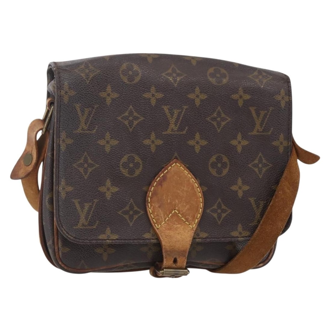 LOUIS VUITTON Monogram Cartouchiere MM Shoulder Bag M51253 Auth (1 of 18)