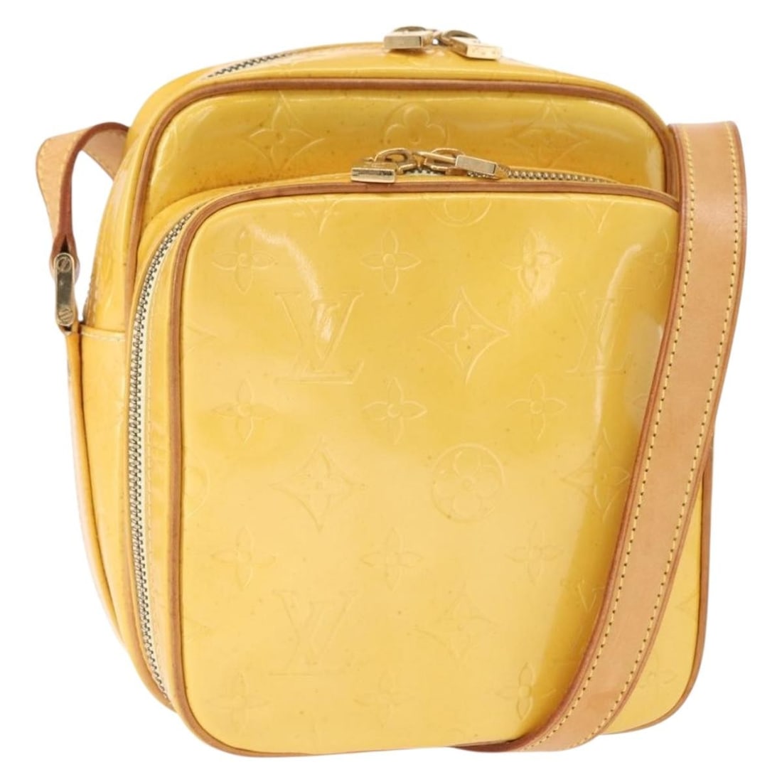 LOUIS VUITTON Monogram Vernis Wooster Shoulder Bag Lime Yellow M91075 Auth: LOUIS VUITTON Monogram Vernis Wooster Shoulder Bag Lime Yellow M91075 Auth This LOUIS VUITTON Monogram Vernis Wooster Bag in a vibrant Lime Yellow is a stylish shoulder bag that combines luxury and fu