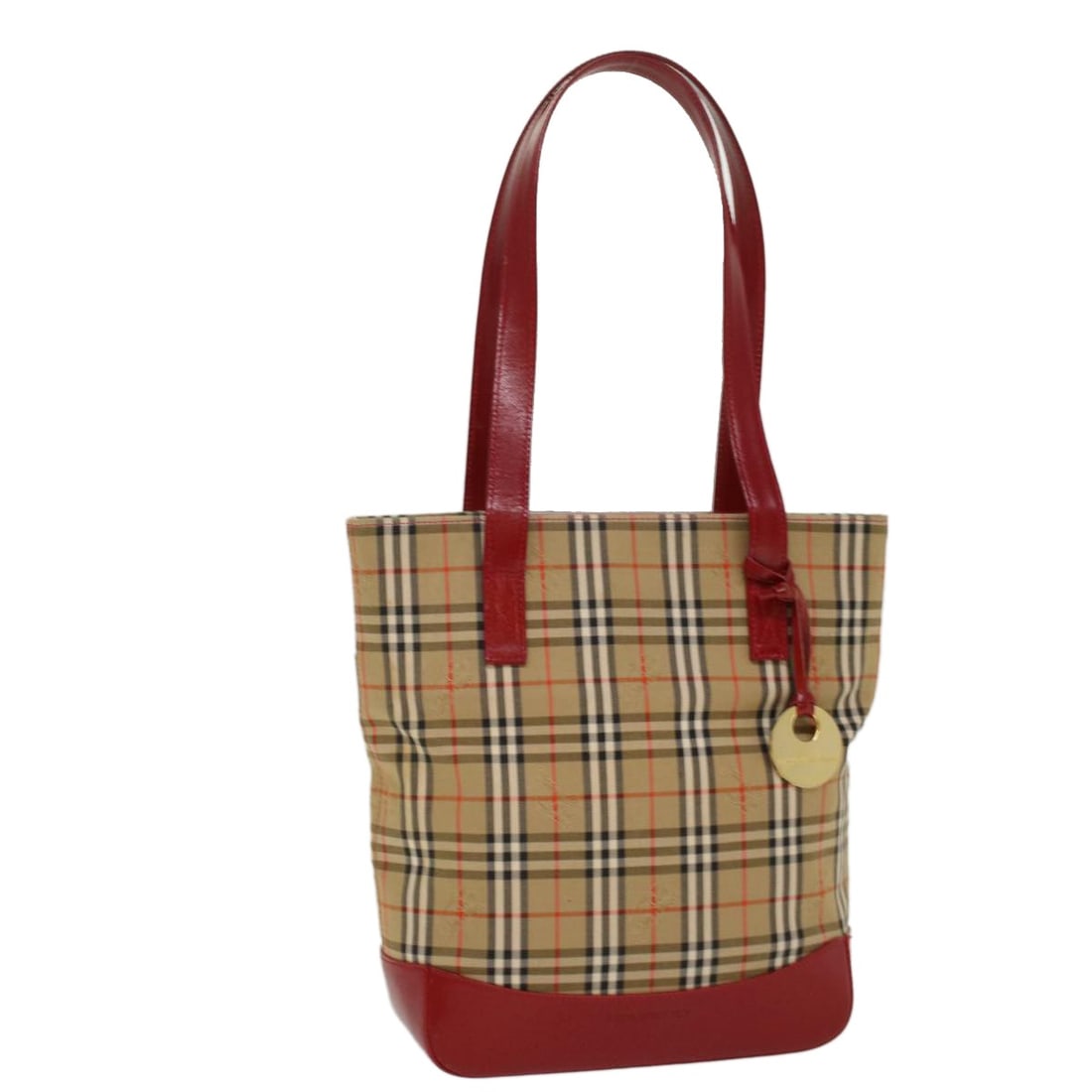 Burberry Nova Check Tote Bag Nylon Beige Red Authentic (1 of 18)