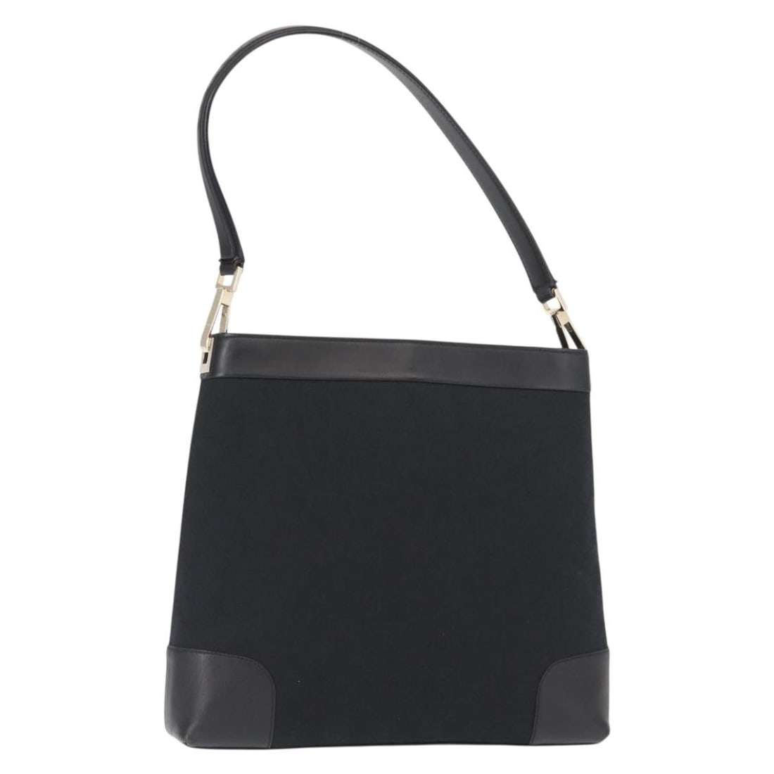 GUCCI GG Canvas Shoulder Bag Black Gold 0014231 Auth Italy: GUCCI GG Canvas Shoulder Bag Black Gold 0014231 Auth Italy Elevate your style with this authentic GUCCI GG Canvas Shoulder Bag in a striking black and gold color scheme. Crafted in Italy, this shoulde