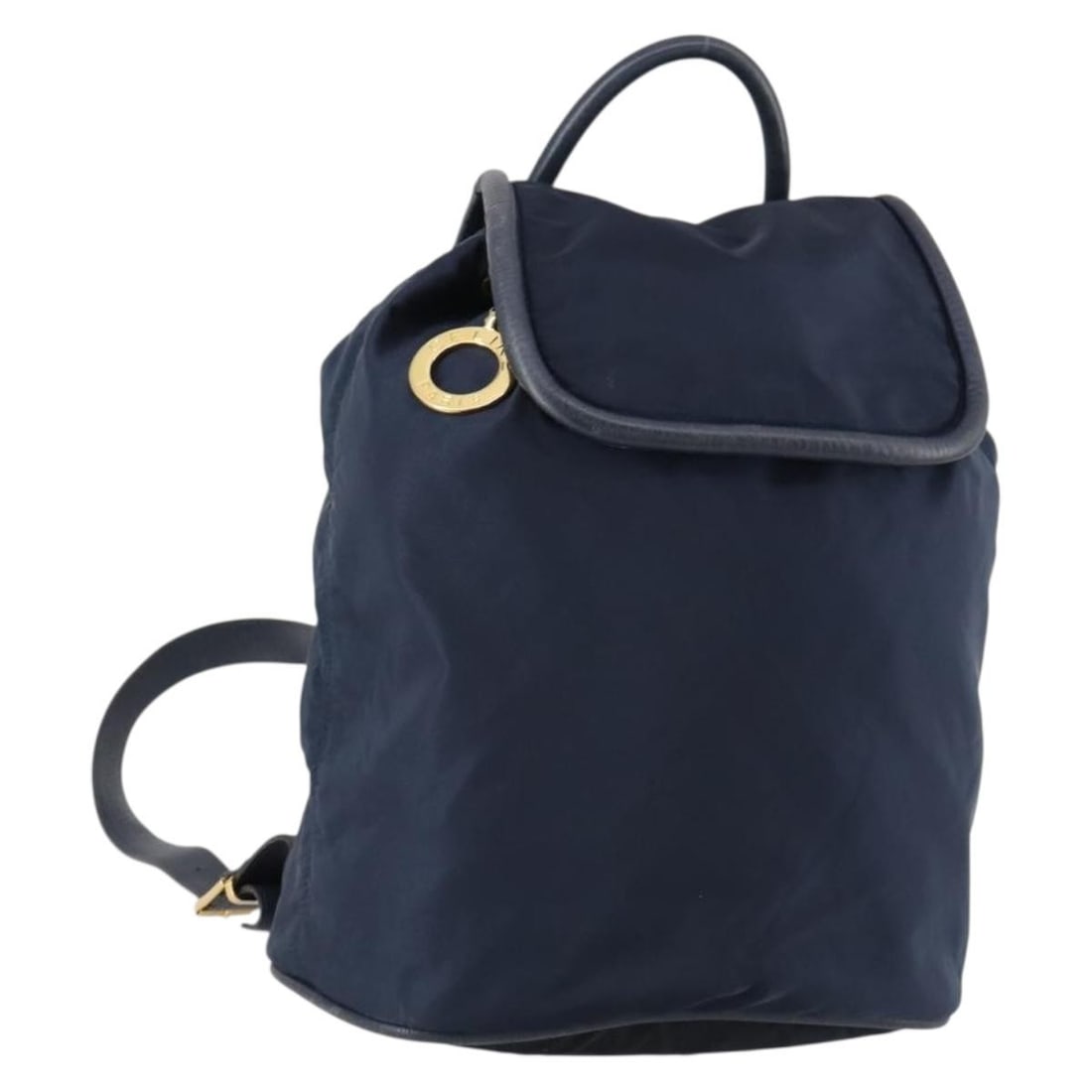 CELINE Navy Gold Nylon Circle Backpack Made in Italy: CELINE Navy Gold Nylon Circle Backpack Made in Italy Introducing the CELINE Circle Backpack, a stylish and functional accessory crafted in Italy. This backpack features a durable nylon exterior in a r