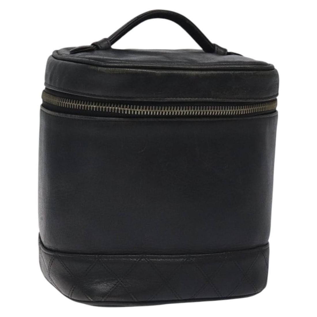 CHANEL Black Gold Lambskin Vanity Pouch Authenticated Italy (1 of 18)