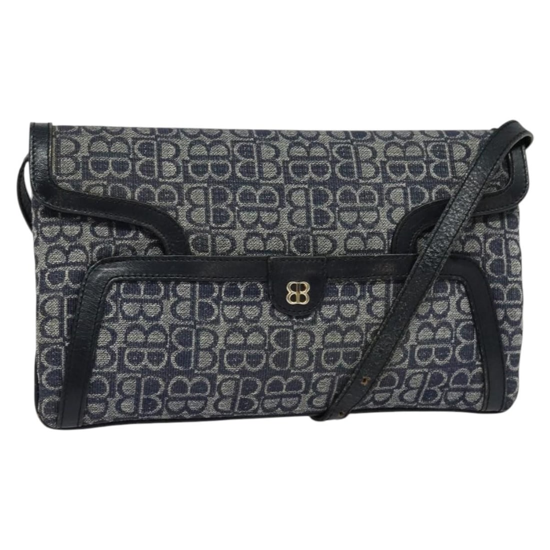 Balenciaga BB Canvas Shoulder Bag Navy Gold Made in Italy: Balenciaga BB Canvas Shoulder Bag Navy Gold Made in Italy This Balenciaga BB Shoulder Bag in a striking navy and gold colorway is a stylish yet practical accessory for any occasion. Made from durable