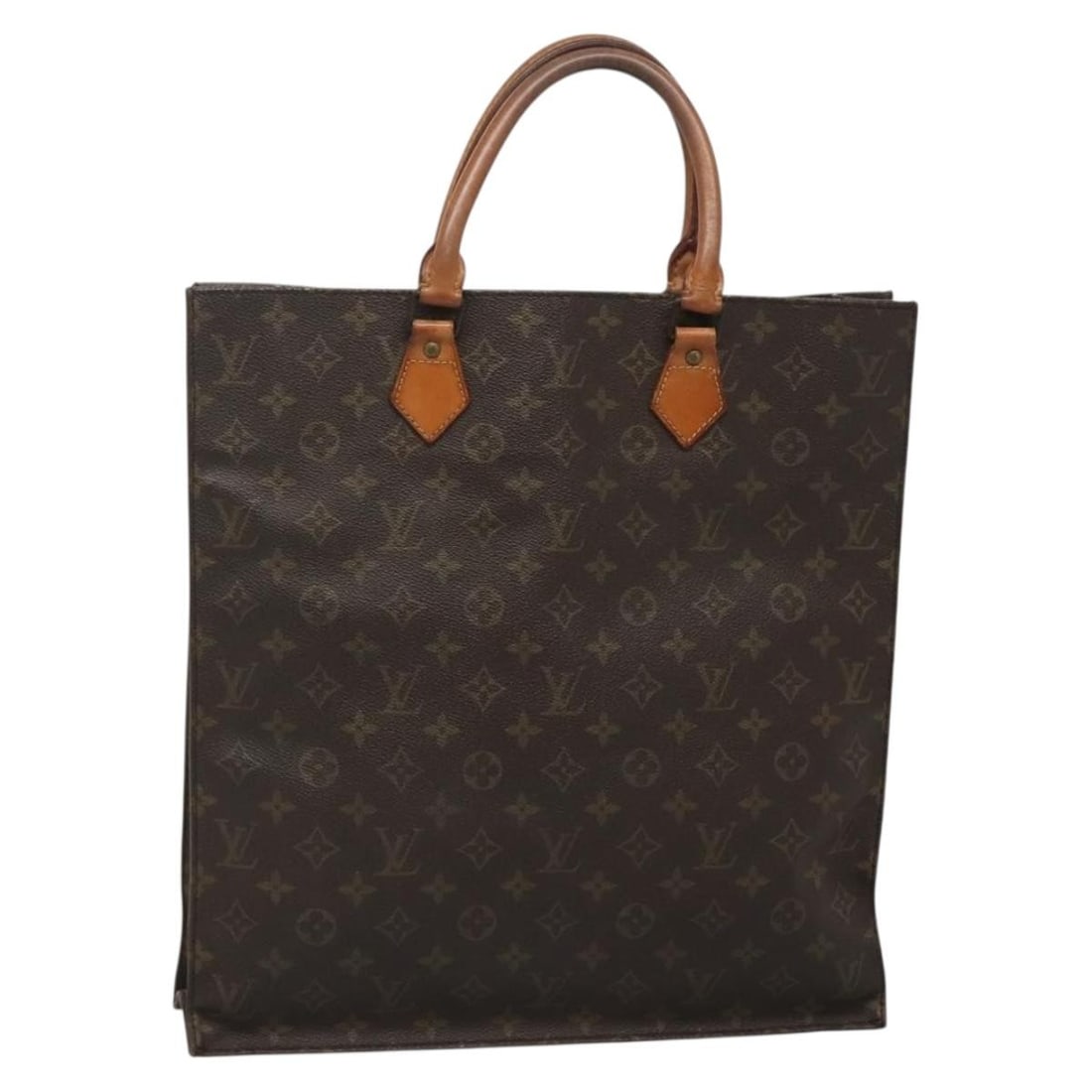 LOUIS VUITTON Monogram Sac Plat Hand Bag M51140 Made in France: LOUIS VUITTON Monogram Sac Plat Hand Bag M51140 Made in France This LOUIS VUITTON Monogram Sac Plat Hand Bag (Model M51140) showcases the brand's iconic monogram canvas, expertly crafted in France. Wi
