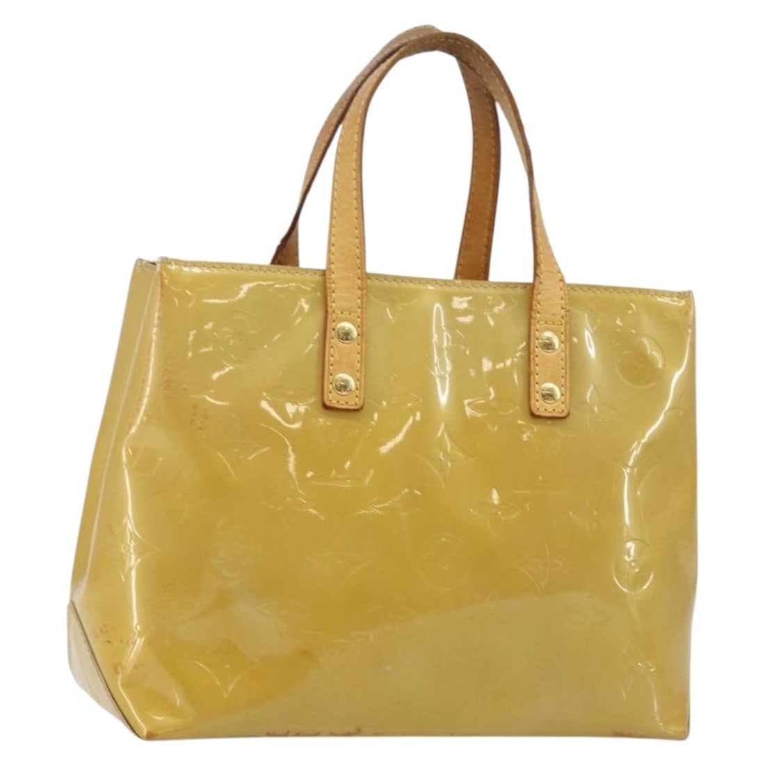 LOUIS VUITTON Monogram Vernis Reade PM Beige Patent Leather Hand Bag M91334: LOUIS VUITTON Monogram Vernis Reade PM Beige Patent Leather Hand Bag M91334 This elegant LOUIS VUITTON Monogram Vernis Reade PM Hand Bag is crafted from luxurious patent leather in a chic beige color.