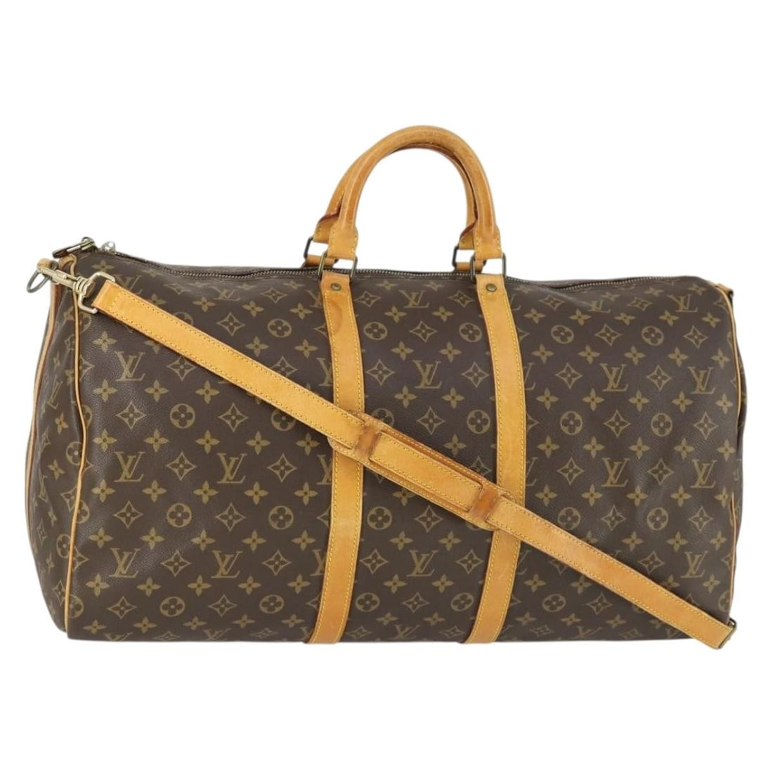 Louis Vuitton Keepall Bandouliere 55 Monogram Canvas Boston Bag with Strap M41414: Louis Vuitton Keepall Bandouliere 55 Monogram Canvas Boston Bag with Strap M41414 This Louis Vuitton Monogram Keepall Bandouliere 55 Boston Bag, model M41414, features the iconic monogram canvas exter