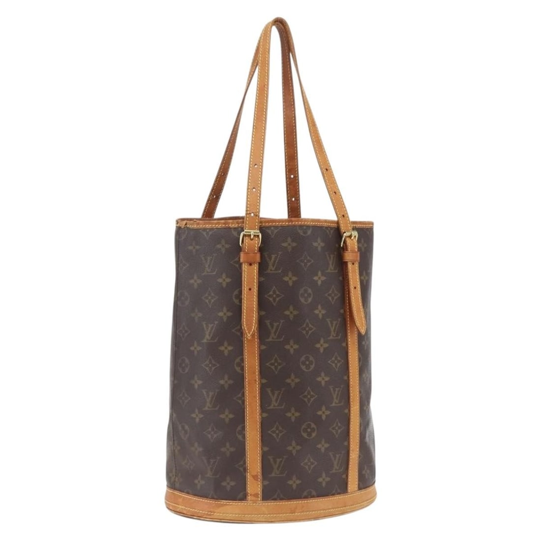 Louis Vuitton Bucket GM Monogram Canvas Shoulder Bag M42236 France: Louis Vuitton Bucket GM Monogram Canvas Shoulder Bag M42236 France This is a Louis Vuitton Monogram Bucket GM shoulder bag crafted from signature monogram canvas. The bag features a structured silhoue