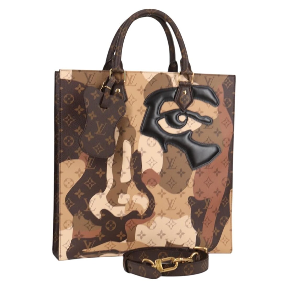 LOUIS VUITTON Monogram LV Portrait Tote Bag M46679 Italy Auth: LOUIS VUITTON Monogram LV Portrait Tote Bag M46679 Italy Auth This LOUIS VUITTON Monogram LV Portrait Sac Plat NV Tote Bag is crafted from premium Monogram Canvas, showcasing the iconic LV design. The