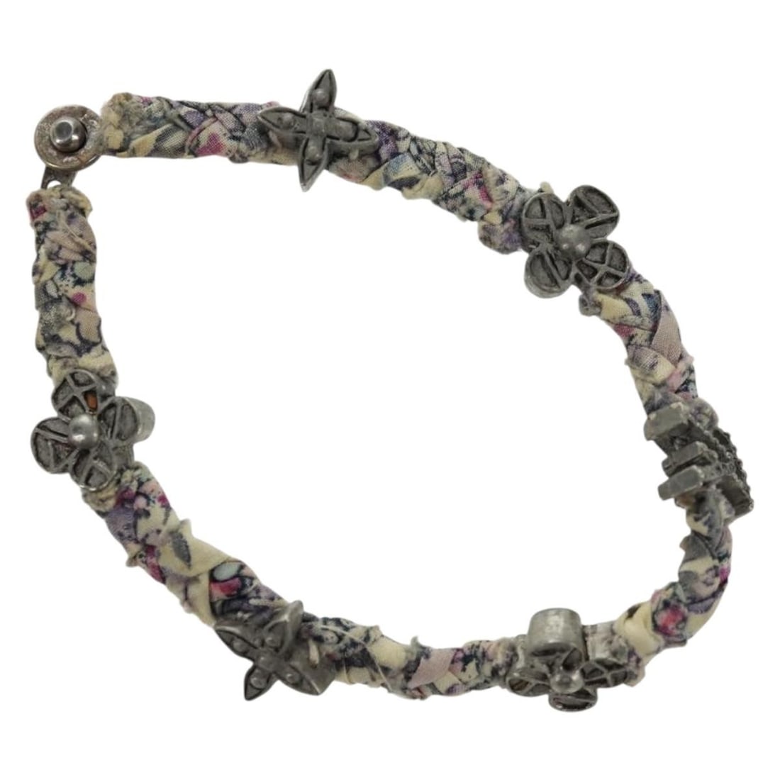 Louis Vuitton Multicolor Metal Bracelet with Box and Dust Bag: Louis Vuitton Multicolor Metal Bracelet with Box and Dust Bag This Louis Vuitton multicolor bracelet features a metal construction and showcases a vibrant design. The bracelet has signs of heavy use,