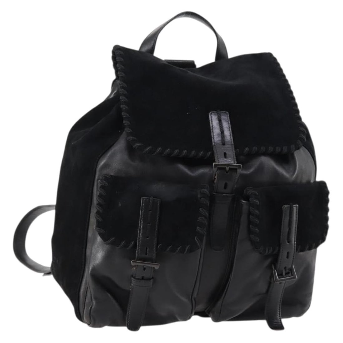 PRADA Black Leather Suede Backpack with Guarantee Card (1 of 18)