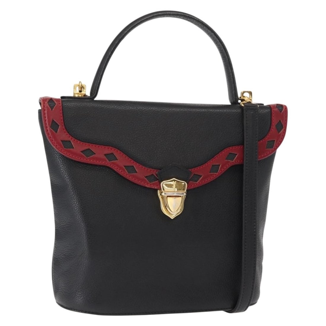 SAINT LAURENT Black Gold Leather Hand Bag 2 Way Auth 156174: SAINT LAURENT Black Gold Leather Hand Bag 2 Way Auth 156174 This SAINT LAURENT Hand Bag is crafted from luxurious black leather with elegant gold accents, making it a stylish addition to any outfit. T