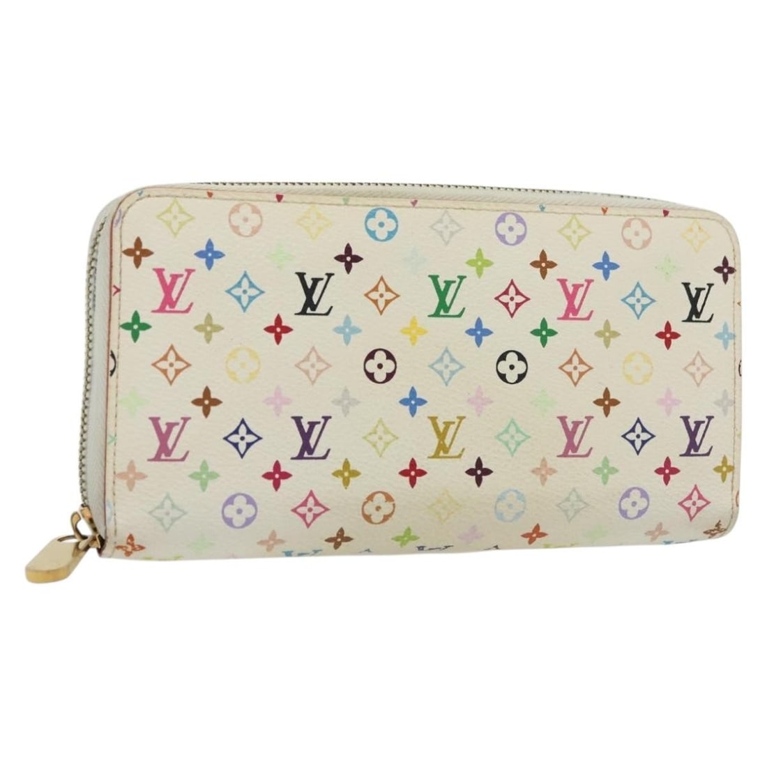 LOUIS VUITTON Monogram Multicolor Zippy Wallet White M60241 Authentic Spain (1 of 18)