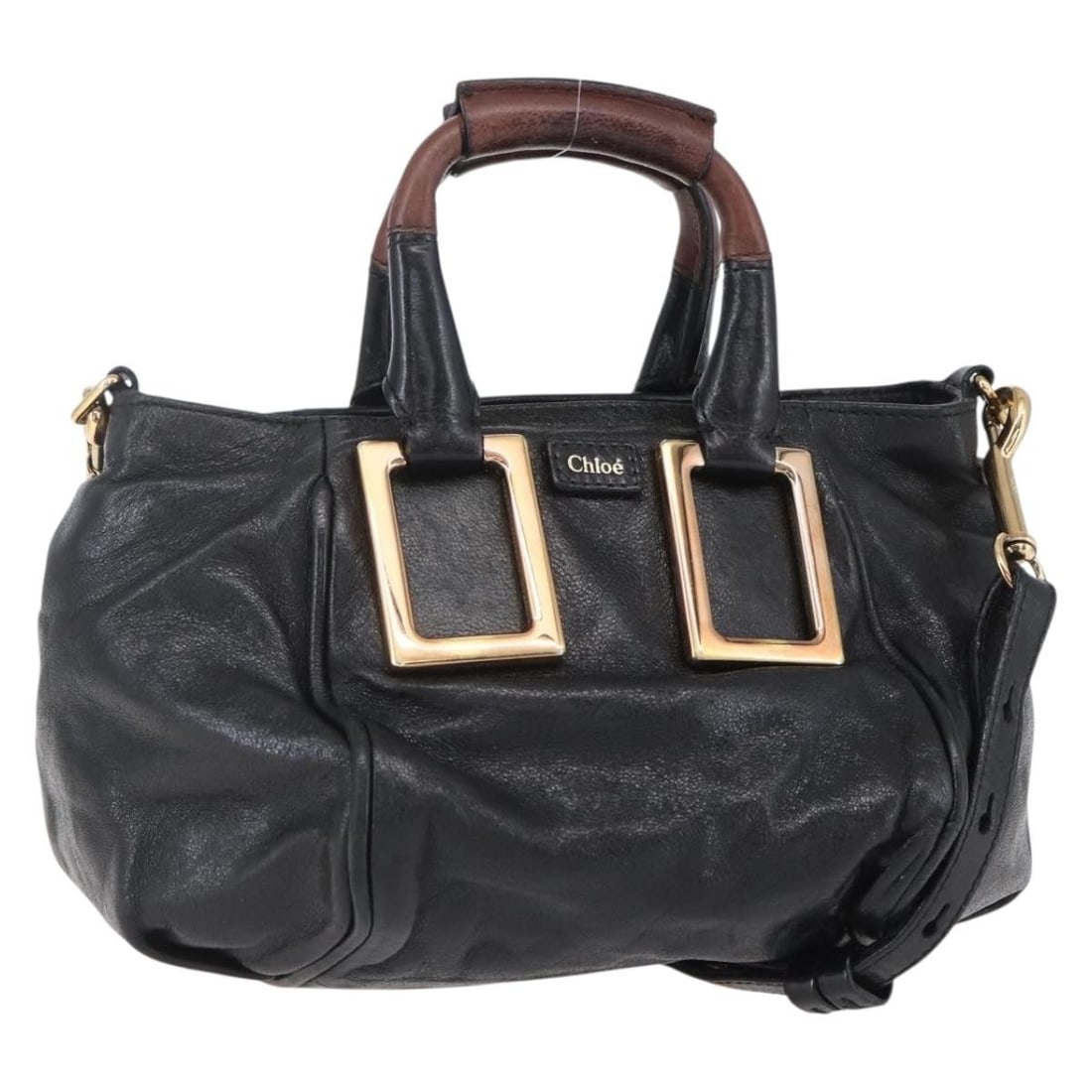Chloe Etel 2-Way Leather Handbag Black Gold Authentic BA8054: Chloe Etel 2-Way Leather Handbag Black Gold Authentic BA8054 Introducing the Chloe Etel Hand Bag, a stylish accessory crafted from high-quality leather in a sophisticated black and gold color scheme.
