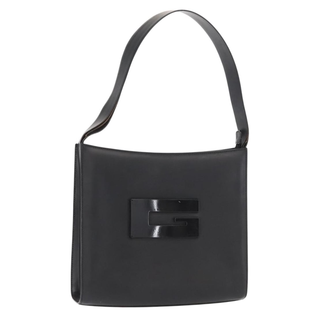 GUCCI 001 3065 Black Silver Leather Shoulder Bag Auth (1 of 18)