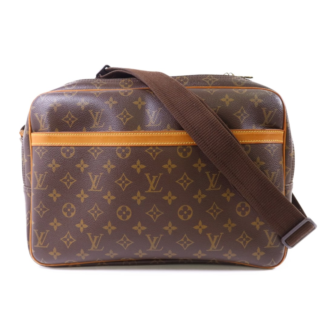 Louis Vuitton Monogram Reporter GM Brown Shoulder Bag M45252 Gold Hardware (1 of 18)