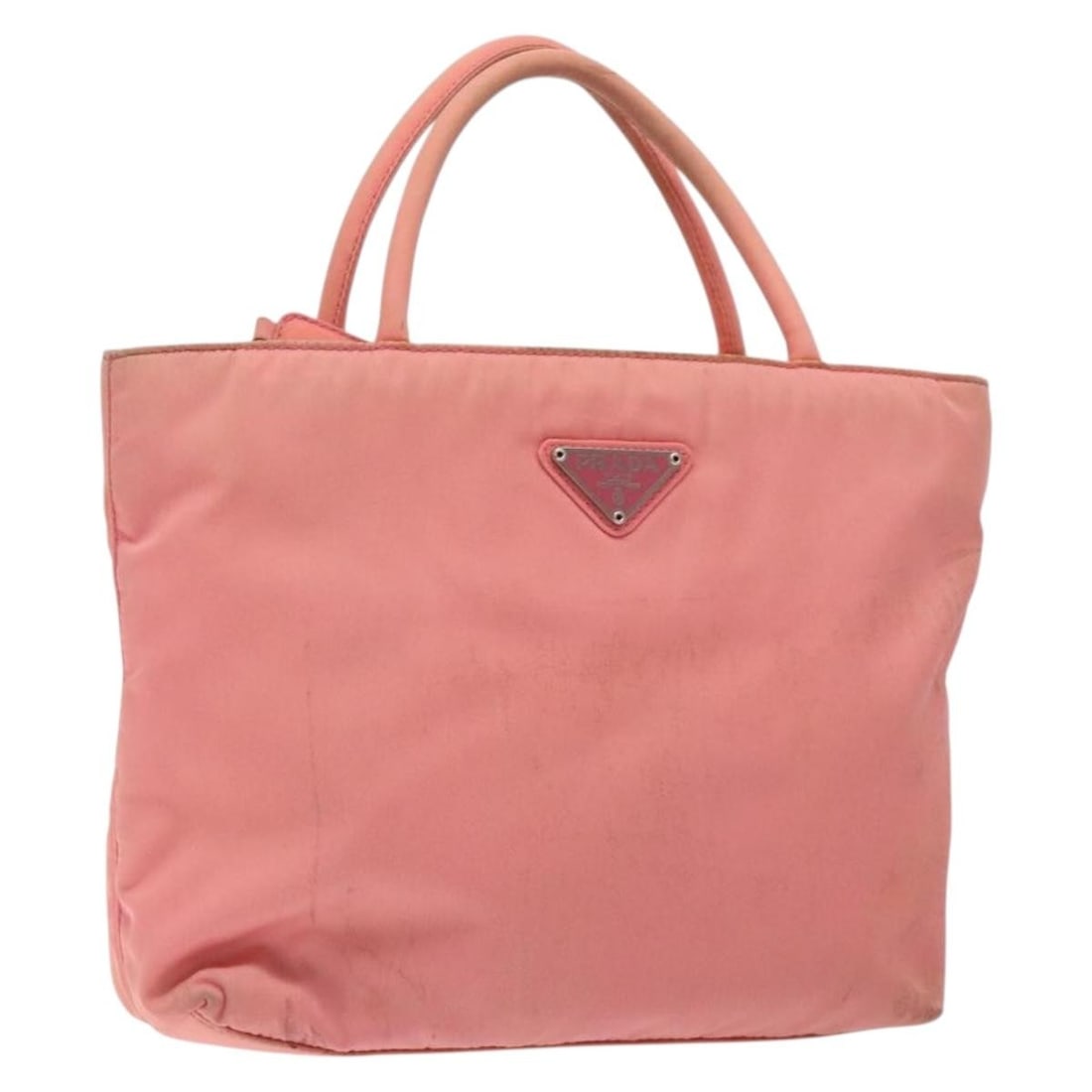 PRADA Pink Nylon Hand Bag Italy Auth GH489: PRADA Pink Nylon Hand Bag Italy Auth GH489 This authentic PRADA hand bag is a stylish accessory crafted from durable nylon in a vibrant pink color. With dimensions of approximately 8.7 inches in lengt