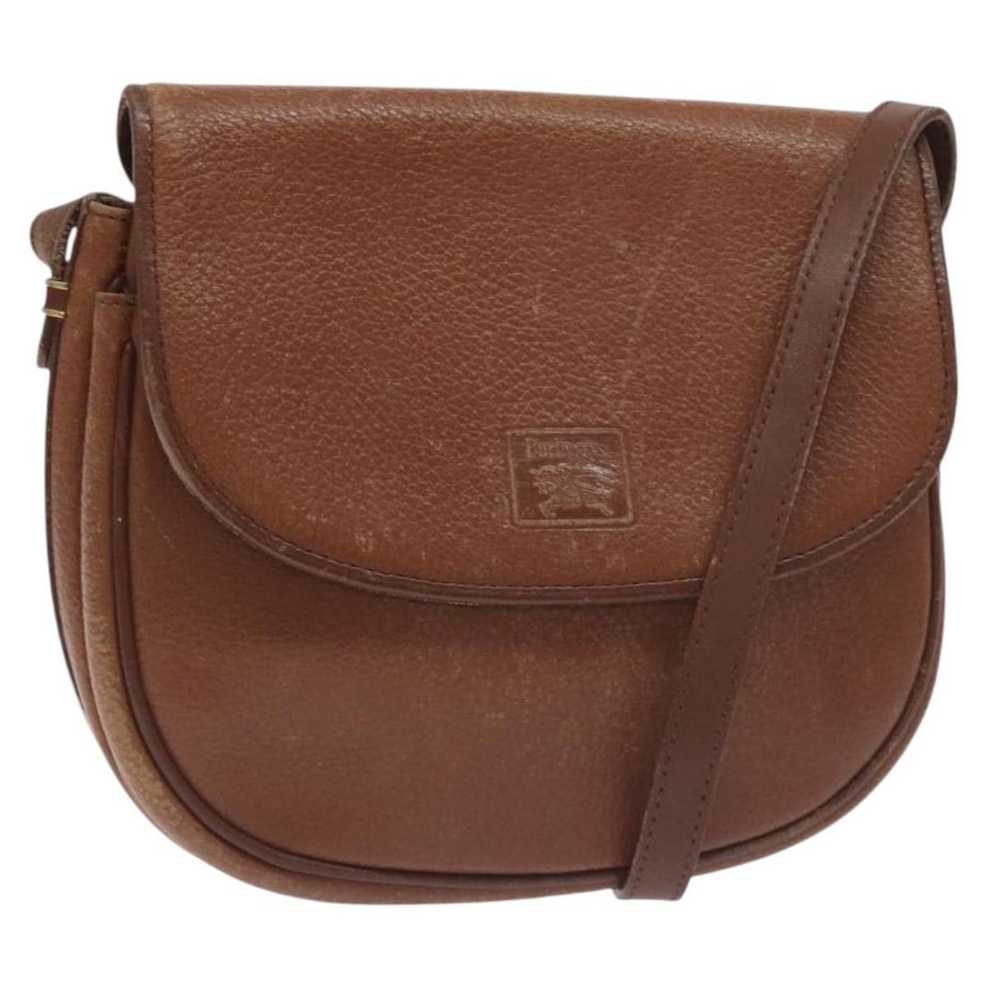 BURBERRY Brown Leather Shoulder Bag with Gold Accents (1 of 18)