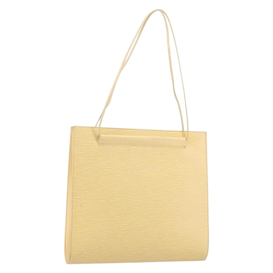 Louis Vuitton Epi Saint Tropez Cream Leather Shoulder Bag M5246A France: Louis Vuitton Epi Saint Tropez Cream Leather Shoulder Bag M5246A France This is a Louis Vuitton Epi Saint Tropez shoulder bag in cream, crafted from durable Epi leather. The bag features a structured