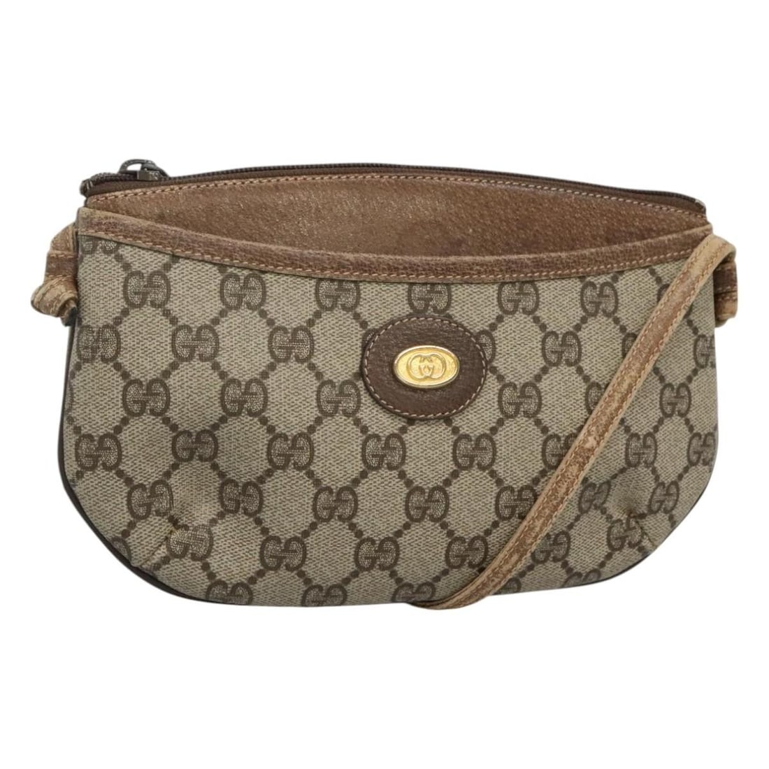 GUCCI GG Supreme Beige Gold Shoulder Bag PVC 904 02 020 Auth: GUCCI GG Supreme Beige Gold Shoulder Bag PVC 904 02 020 Auth This authentic GUCCI GG Supreme Shoulder Bag is a stylish accessory crafted from durable PVC leather in an elegant beige and gold color com