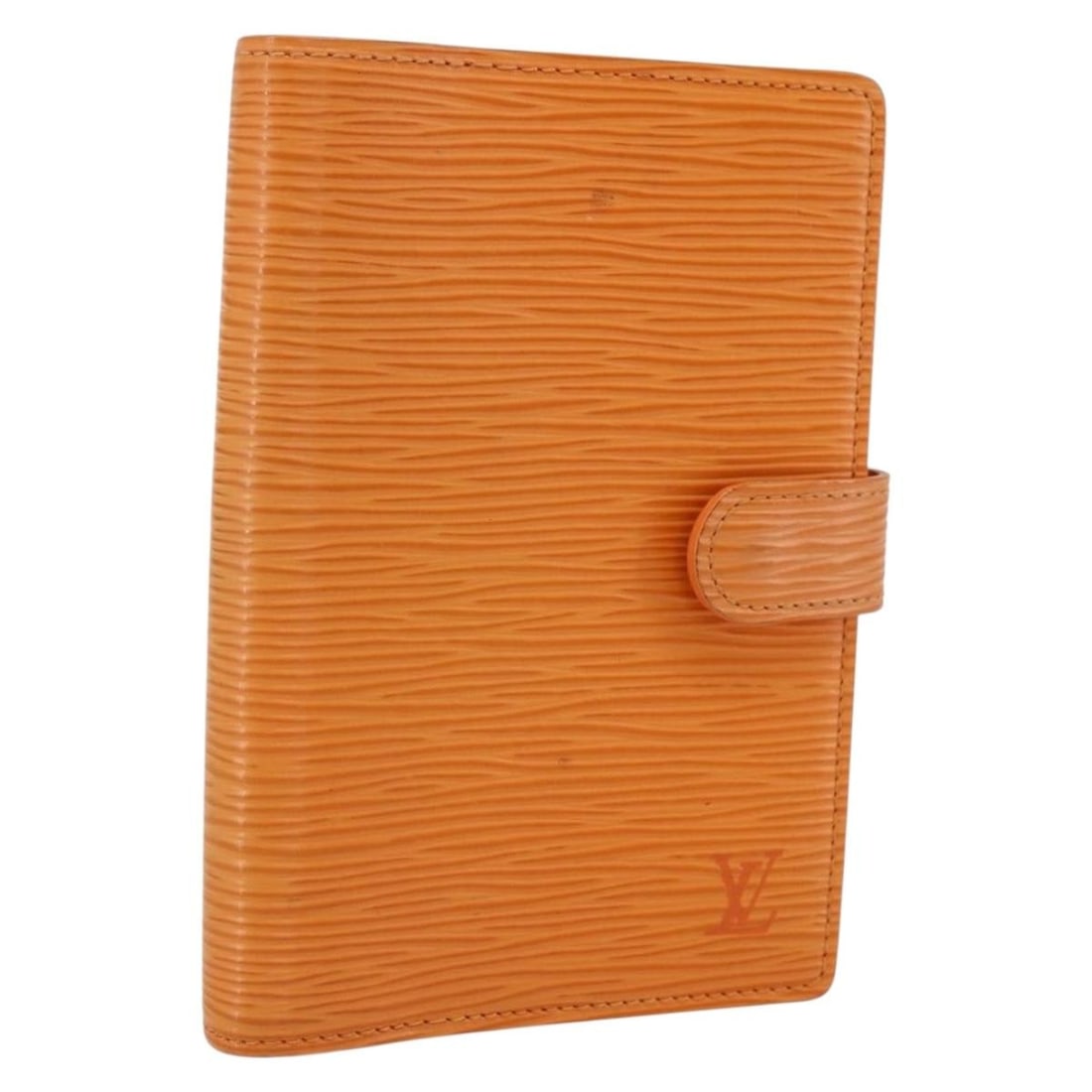 Louis Vuitton Epi Leather Orange PM Agenda Organizer Cover R2005H: Louis Vuitton Epi Leather Orange PM Agenda Organizer Cover R2005H This is an authentic day planner cover crafted from Epi leather in a vibrant orange mandarin shade. It features a compact design with