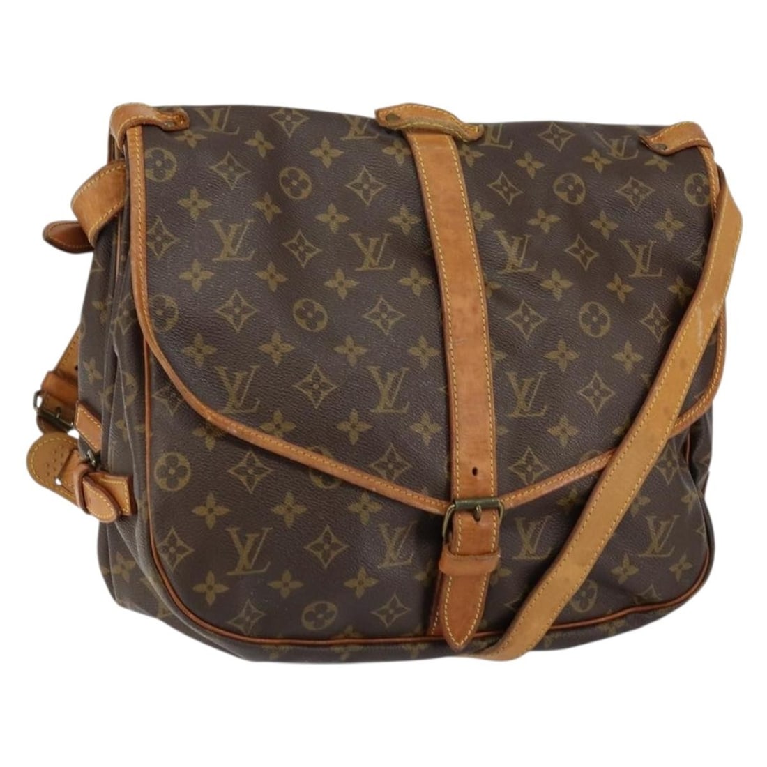 LOUIS VUITTON Monogram Saumur 35 Shoulder Bag M42254 Auth (1 of 18)