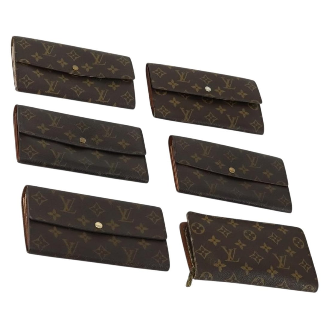 Set of 6 Louis Vuitton Monogram Canvas Wallets Authentic (1 of 17)