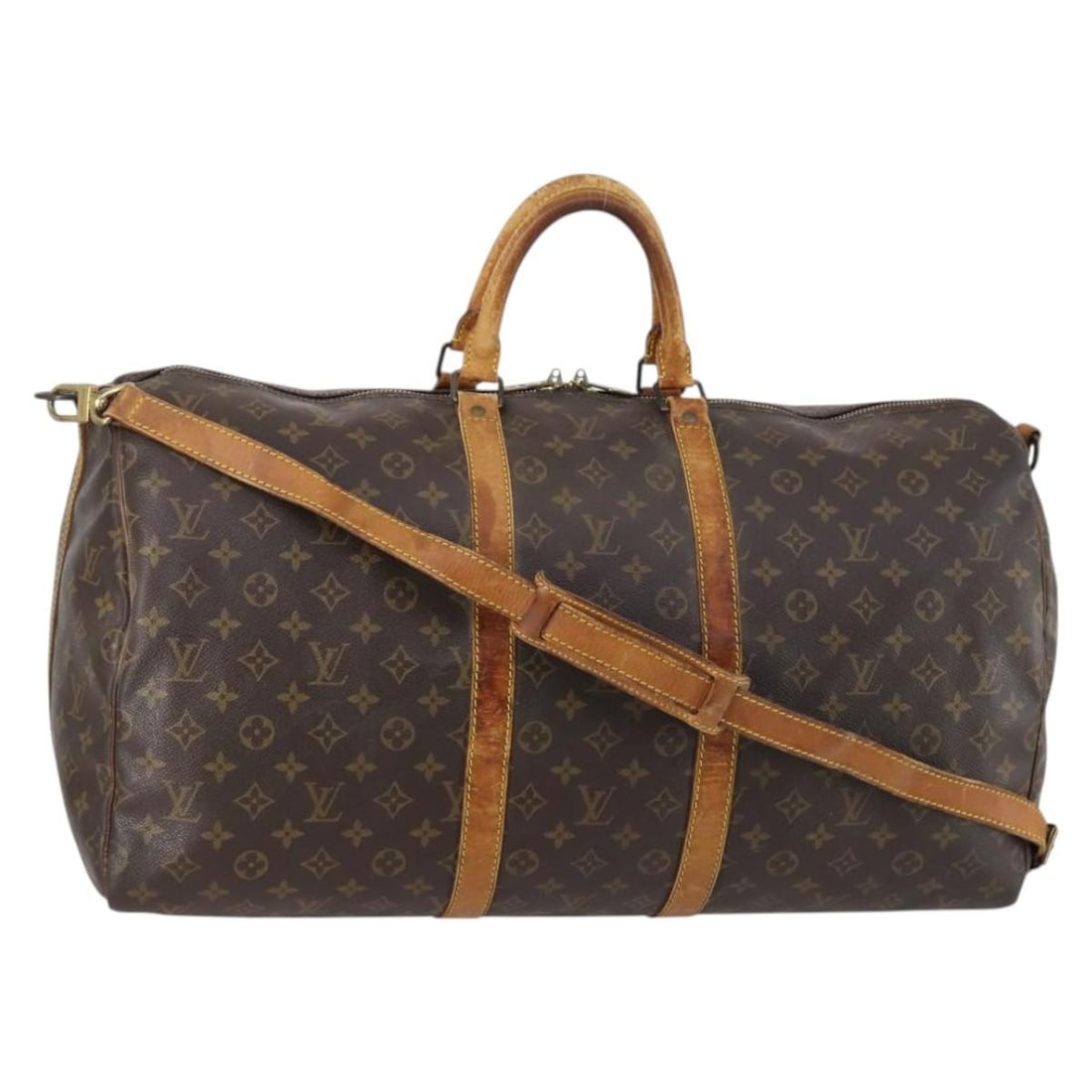 LOUIS VUITTON Monogram Keepall Bandouliere 55 Boston Bag M41414 Auth (1 of 18)